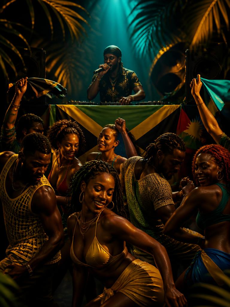 Caribbean dancehall and soca night with a selector on the mic