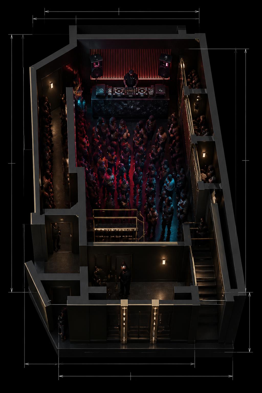 Gate 54 Lounge isometric 3D layout
