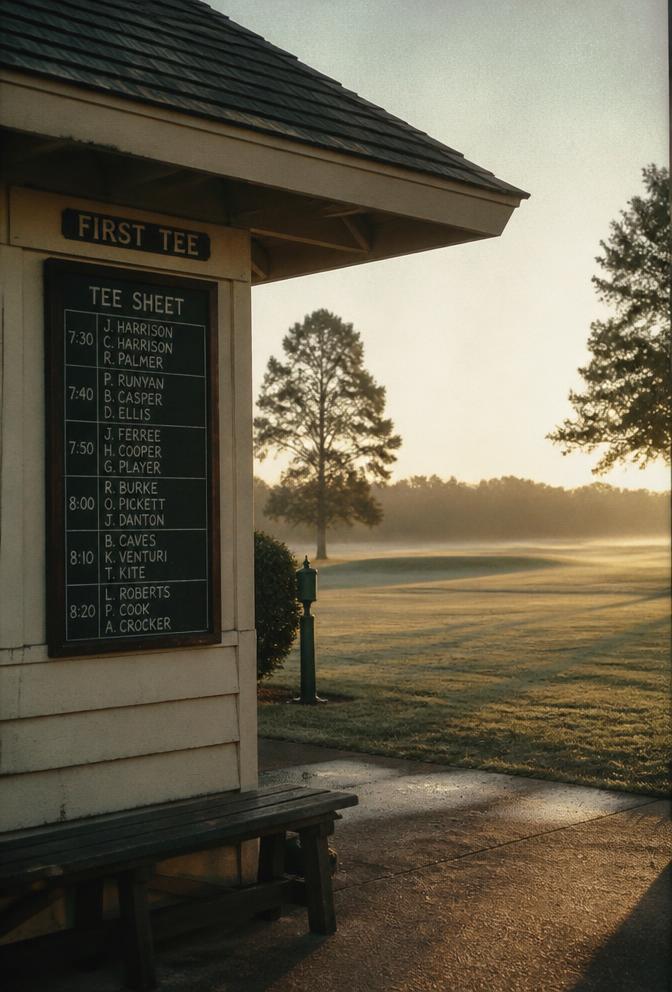 First tee, 7:30am